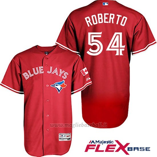 Maglia Baseball Uomo Toronto Blue Jays Ousna Roberto Rosso Flex Base